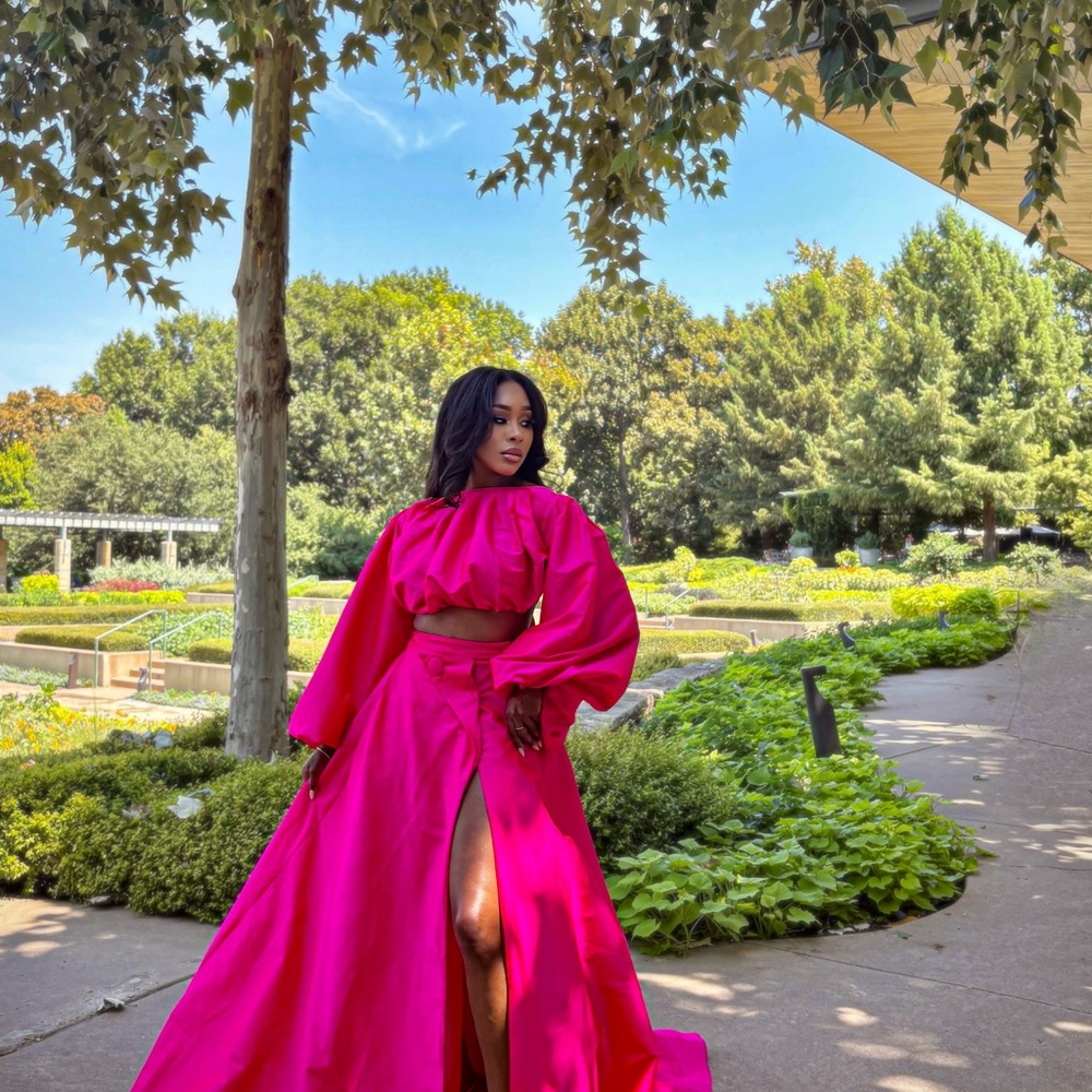 Vibrant Pink Two-Piece Gown